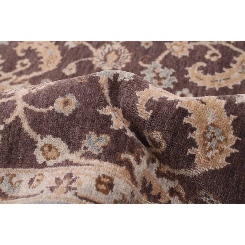 ECARPETGALLERY Hand-knotted Jamshidpour Dark Brown Wool Rug - 6'1 x 9'1