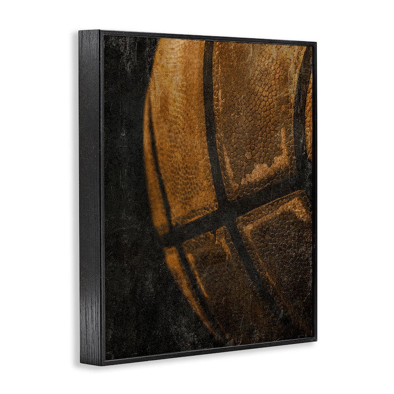 Stupell Vintage Basketball Close Up Framed Giclee Art Design By Kim Allen