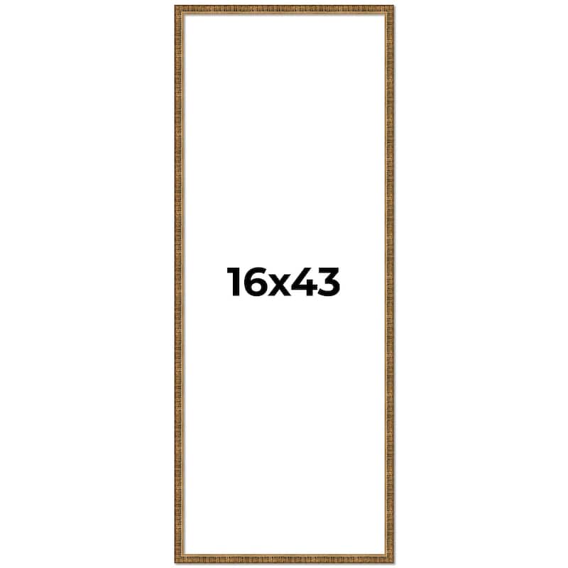 16x43 Frame Gold Solid Wood Picture Frame - Complete Modern Photo