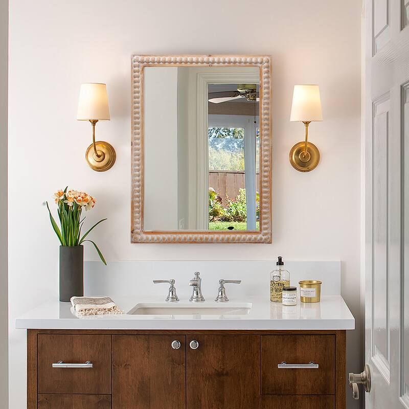 GDF Studio - Elara Wood Framed Beaded Wall Mirror