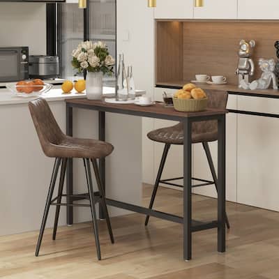 Bar Stools Set Of 2 Pu Leather Counter Height