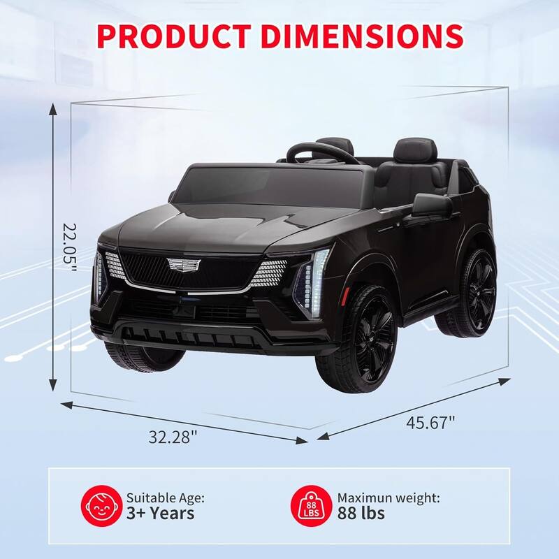 24V Electric 2-Seater Licensed Cadillac Kids Ride-on Car Toy for Kids Best Gifts