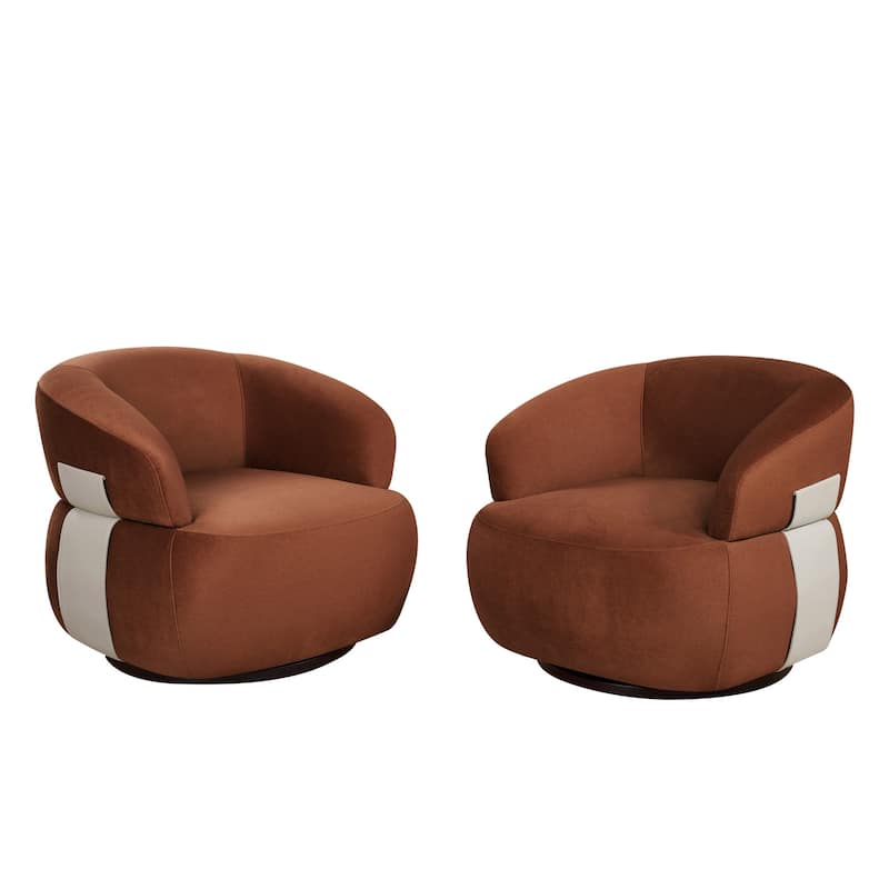 Kieon 33"W 360 Swivel Barrel Chair Modern Accent Chair Set of 2