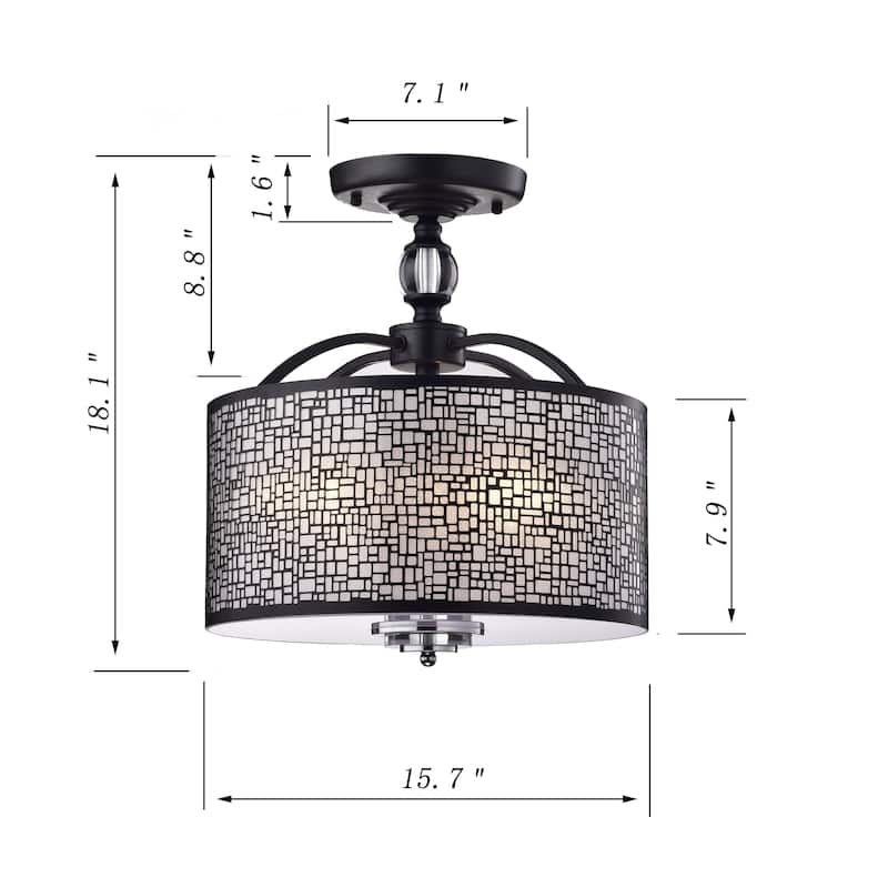 Euronotus 3-light Semi Flush Mount