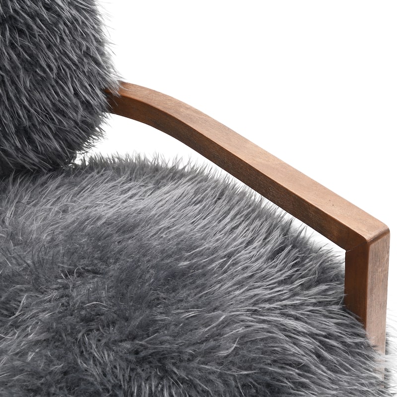 Furniture of America Lumir Modern 28-inch Faux Fur Accent Arm Chair