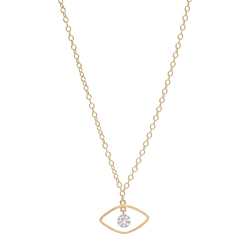 Satin Cubic Zirconia Evil Eye Pendant