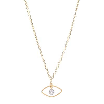 Satin Cubic Zirconia Evil Eye Pendant