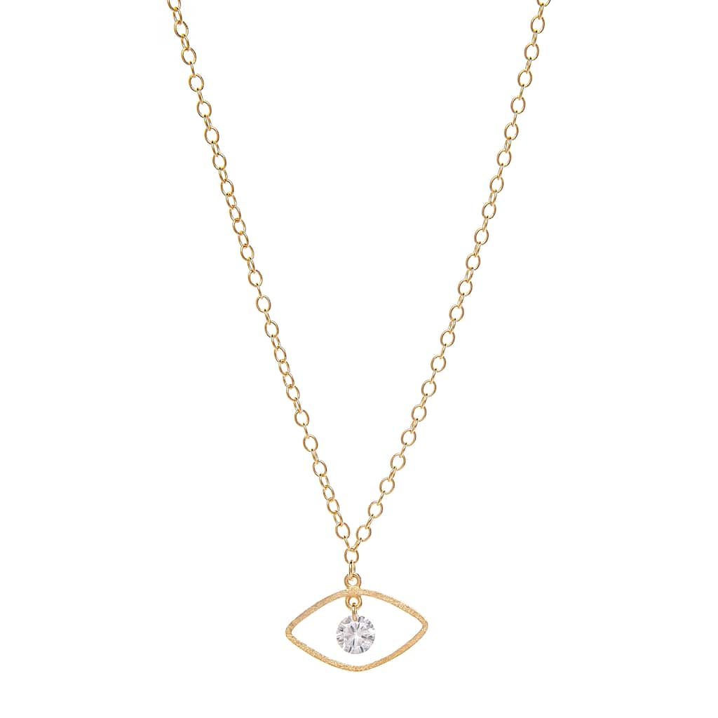 Satin Cubic Zirconia Evil Eye Pendant