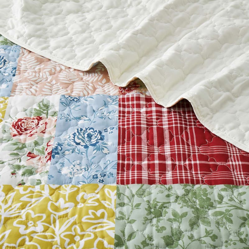 3 PCS Printed Coverlet Set Floral Geometric Bedspread Reversible Quilt and Shams Set