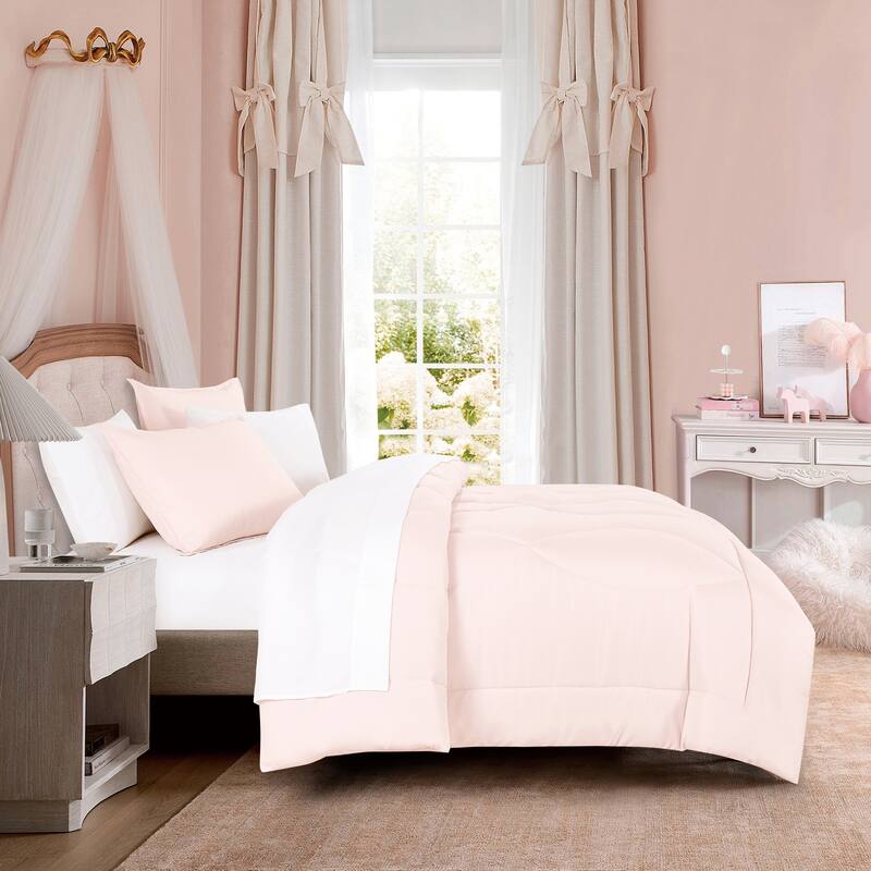 7 pieces bed in a bag comforter set - Pink - Twin XL