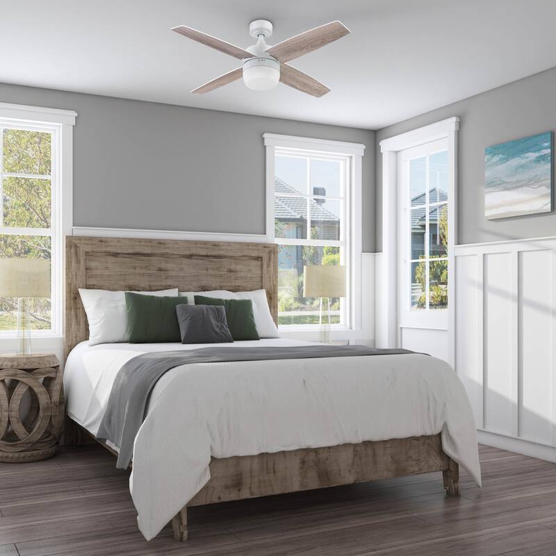 44" Prominence Home Atlas Pewter Modern Indoor LED Ceiling Fan with Light and Remote Control