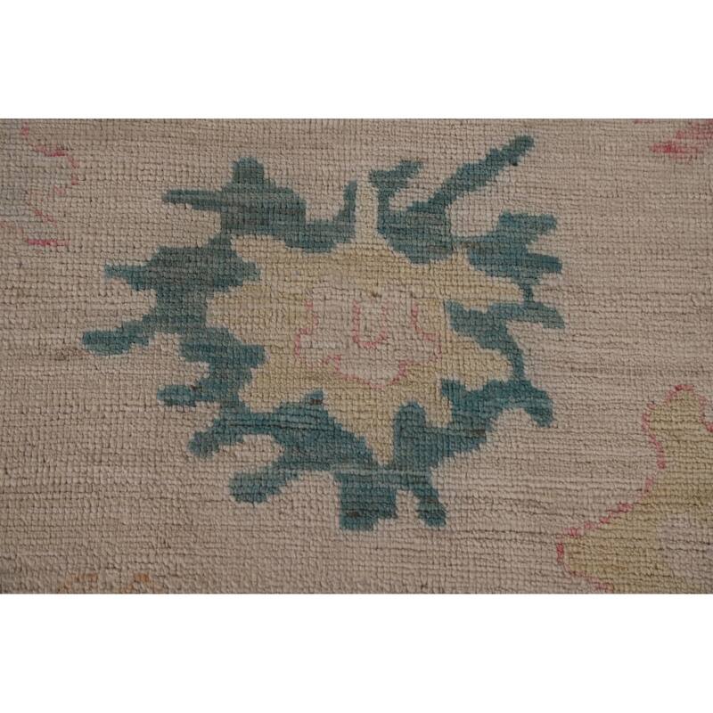 Floral Oushak Turkish Area Rug Handmade Vegetable Dye Wool Carpet - 8'10"x 11'10"