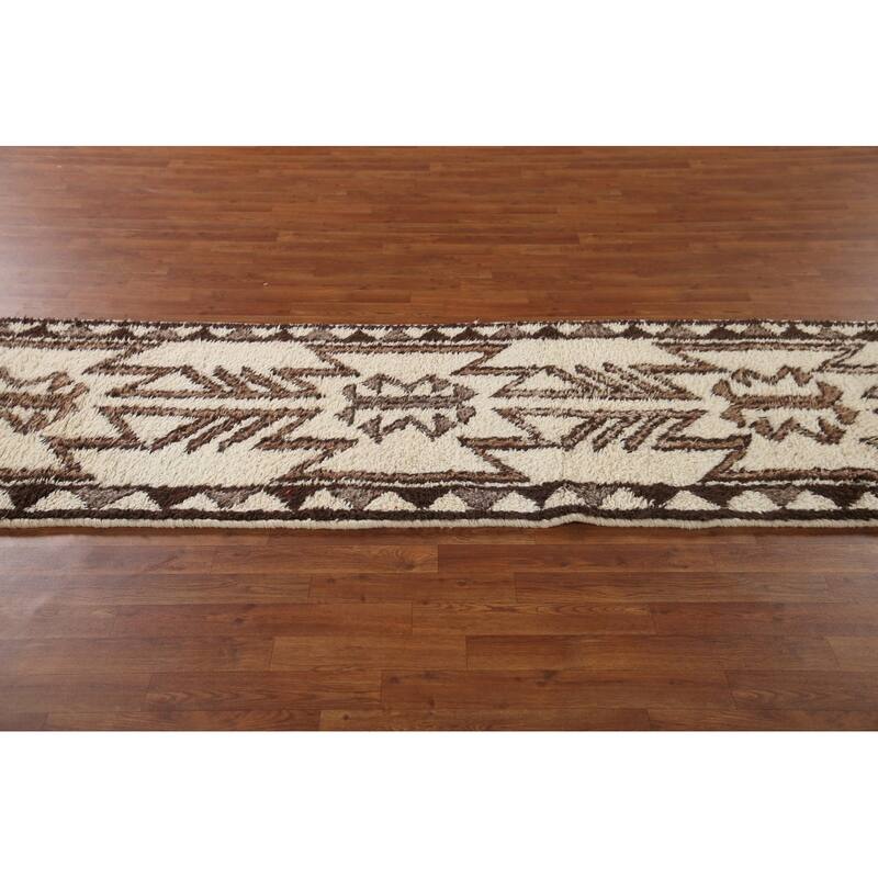 Vegetable Dye Kurdish Oriental Runner Rug Hand-knotted Wool Carpet - 2'11"x 11'7"