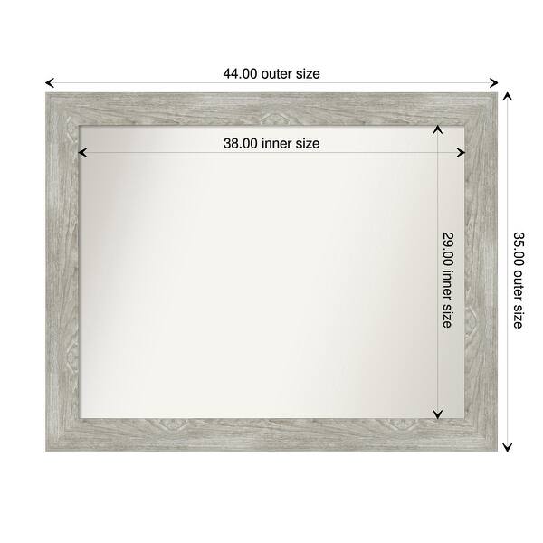 dimension image slide 25 of 113, Dove Greywash Framed Non-Beveled Custom Wall Mirror, Bathroom Vanity Mirror