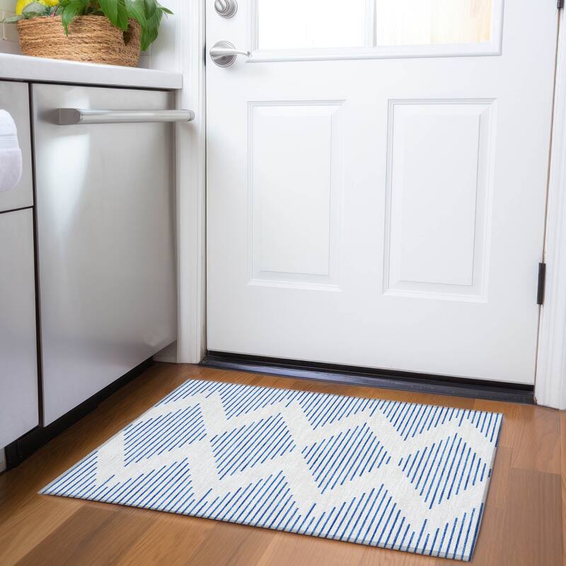 Premium Washable Super Soft Global Stripes Mayfield Rug - Ivory - 1'8" x 2'6"