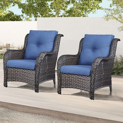 Gymojoy Outdoor Patio Rattan Chairs with Cushions Set of 2