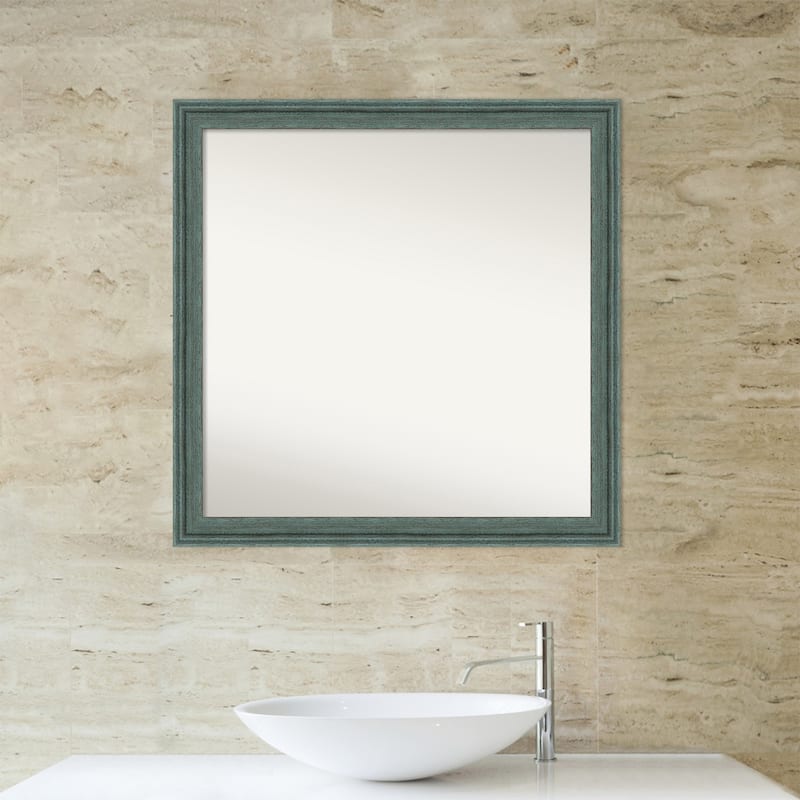 Upcycled Non-Beveled Wood Framed Bathroom Vanity Wall Mirror