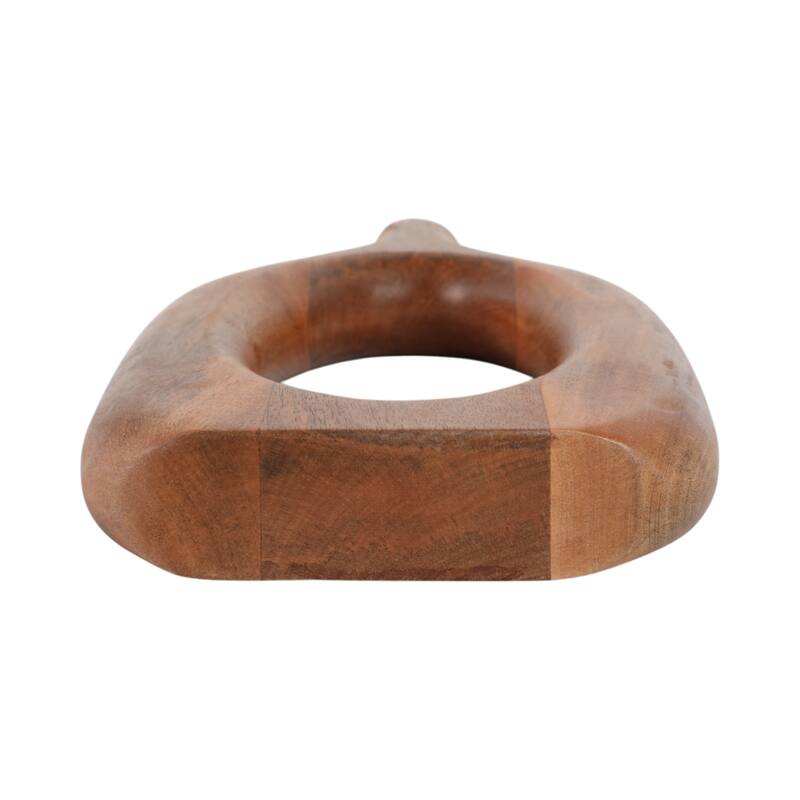Mango Wood Sculptural Vase Decorative Handcrafted Eye-Catching Form