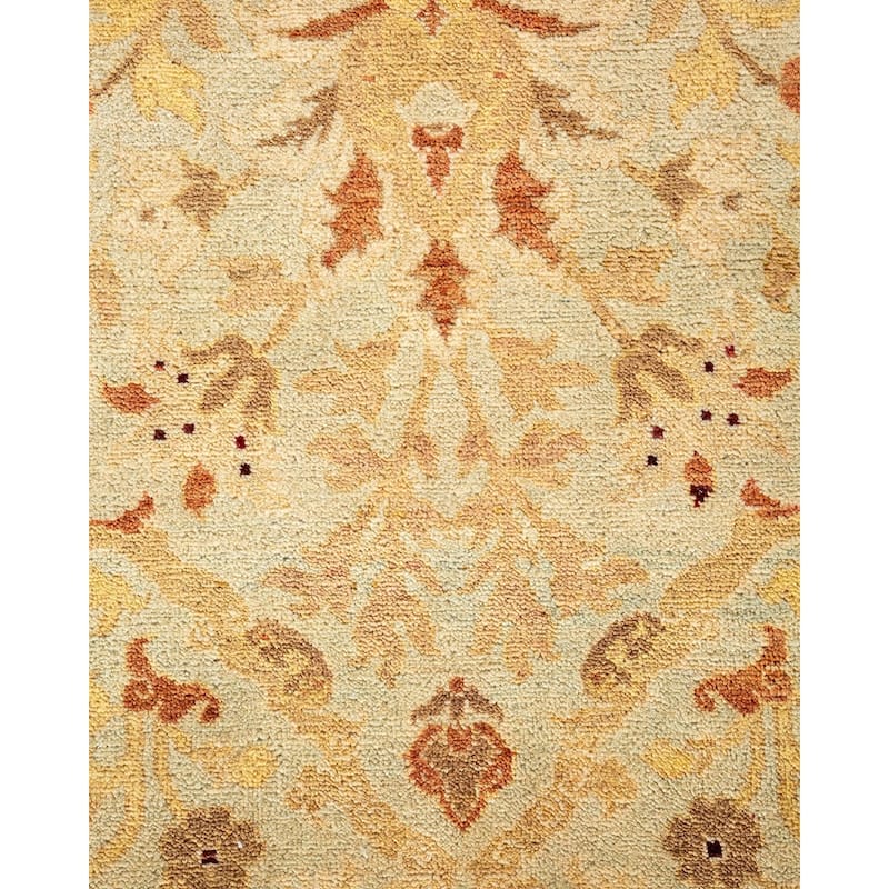 Overton Hand Knotted Wool Vintage Inspired Traditional Ottoman Beige Area Rug - 8' 1" x 10' 4"
