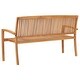 preview thumbnail 9 of 9, vidaXL Stacking Patio Bench with Cushion 62.6" Solid Teak Wood - 62.6" x 22.6" x 35.4"