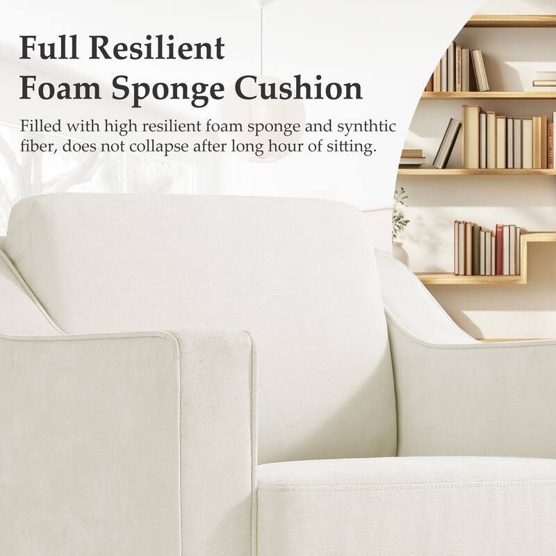 30'' W Vegan Leather/ Chenille Swivel Accent Chair