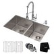preview thumbnail 1 of 45, Kraus 3-in-1 Set Undermount Kitchen Sink, Pulldown Faucet, Dispenser Chrome