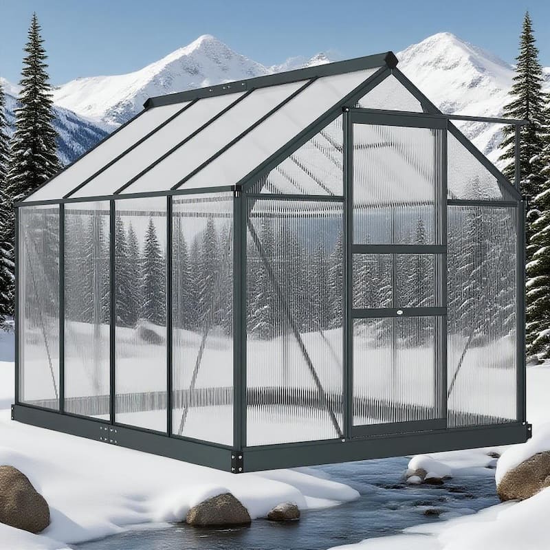 GDFStudio - Aluminum Walk-In Polycarbonate Greenhouse with Vent
