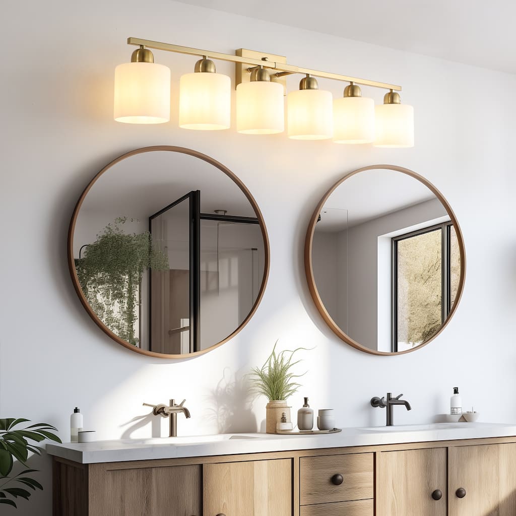 6-Light Bathroom Vanity Light, Bathroom Light Fixtures, 38" Modern Brushed Vanity Lighting Fixtures