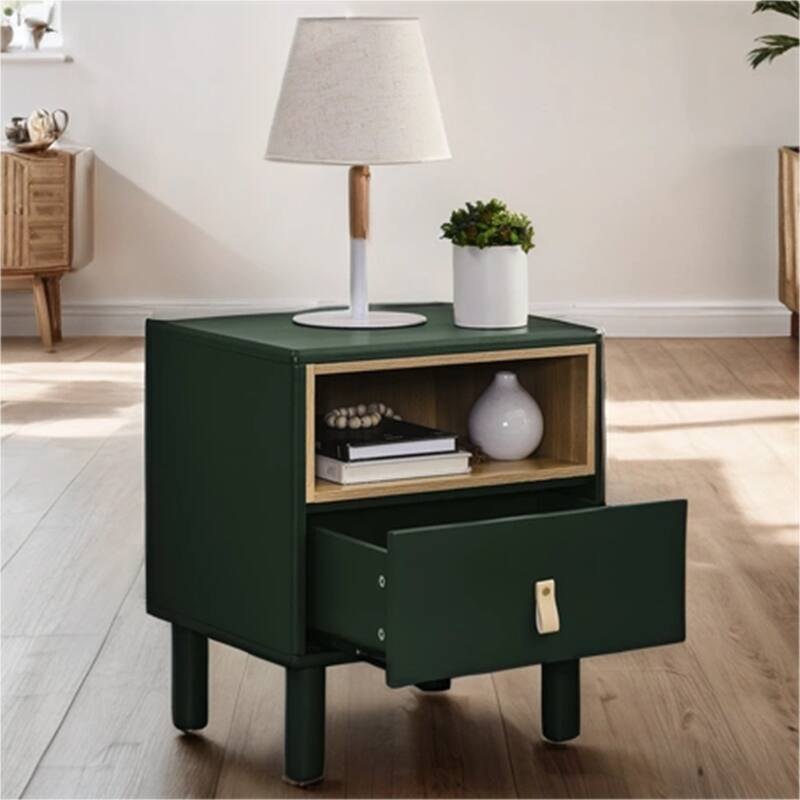 Modern Woode Bedside Table with Drawer and Legs