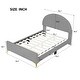 preview thumbnail 10 of 8, Velvet Full Platform Frame Bed Semi-Circle Headboard