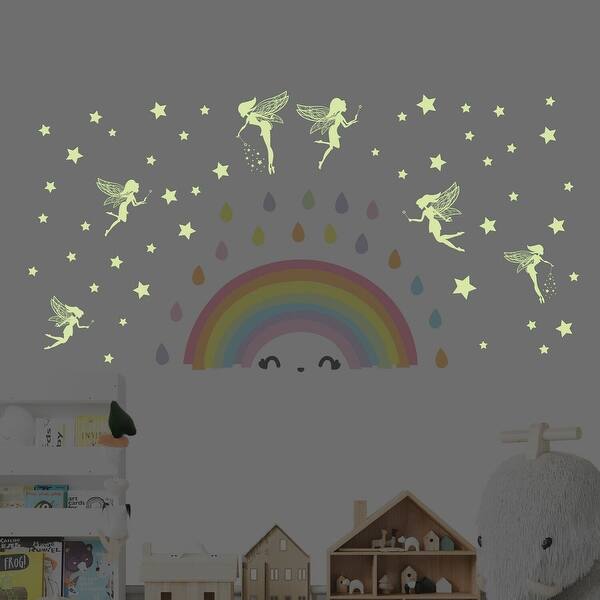Walplus Colorful Rainbow Magic Fairy Glow in the Dark Wall Sticker DIY