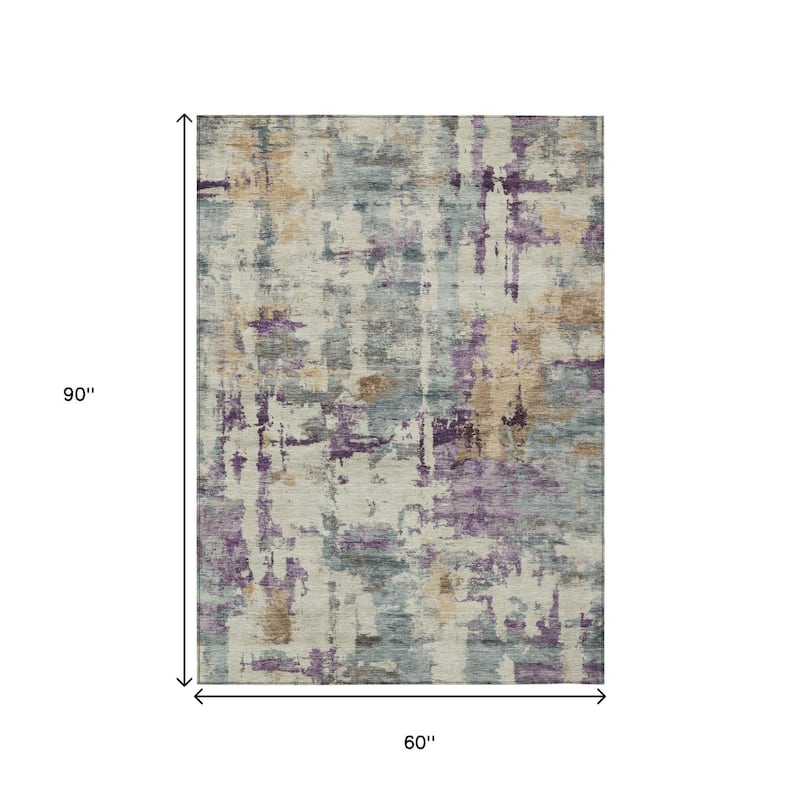 HomeRoots Abstract Transitional Rectangle Outdoor Rug