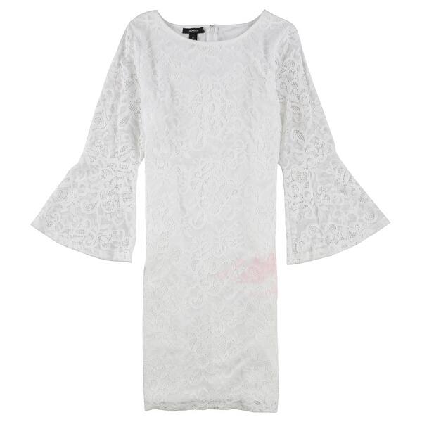 beige white lace dress White Tulle Short Sleeve Prom Dress, Cute A-Line Party Homecoming Dress US 8 / White main image 1