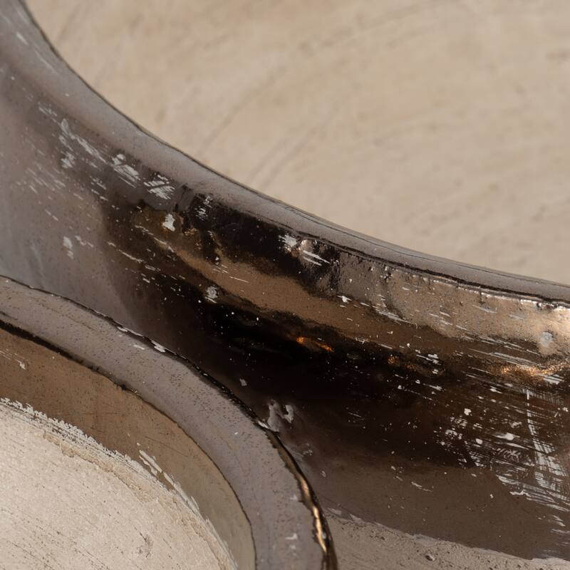 Decorative Round Terracotta Accent Bowl - Set of 2 - 15", 12", Gray