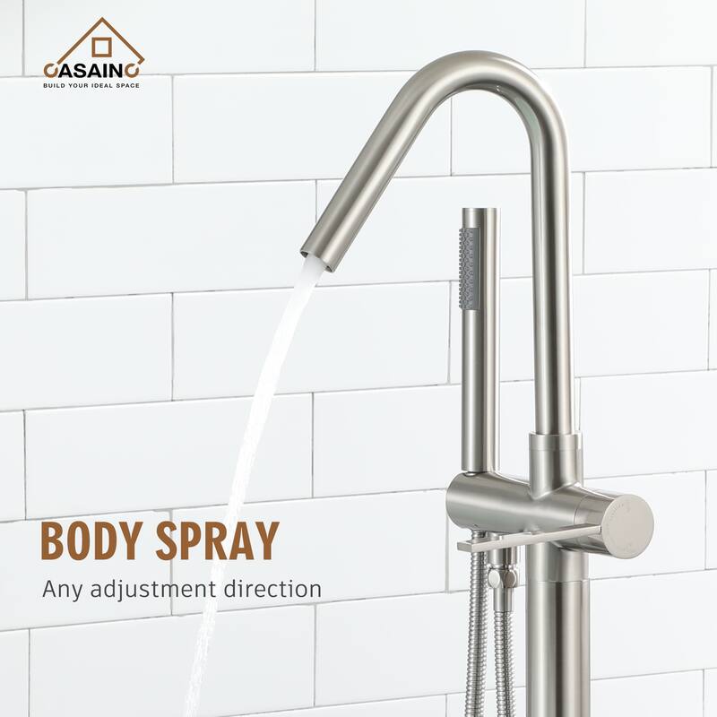 CASAINC Freestanding Single-Handle Bathtub Faucet with Hand Shower