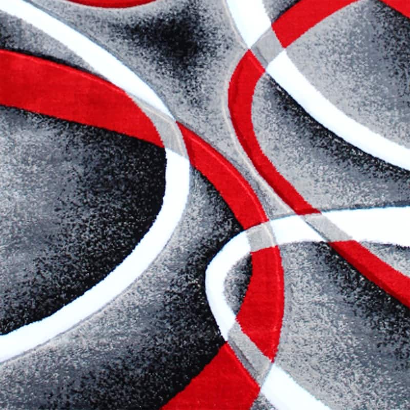 Modern Ribboned Design High-Low Pile Abstract Area Rug