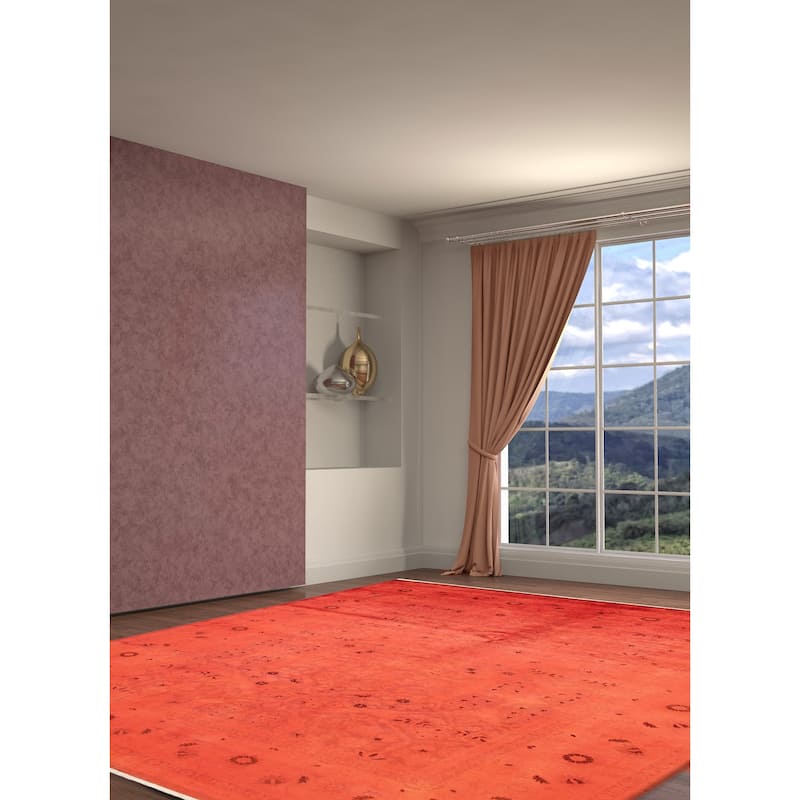 ECARPETGALLERY Hand-knotted Vibrance Red Wool Rug - 7'11 x 10'0