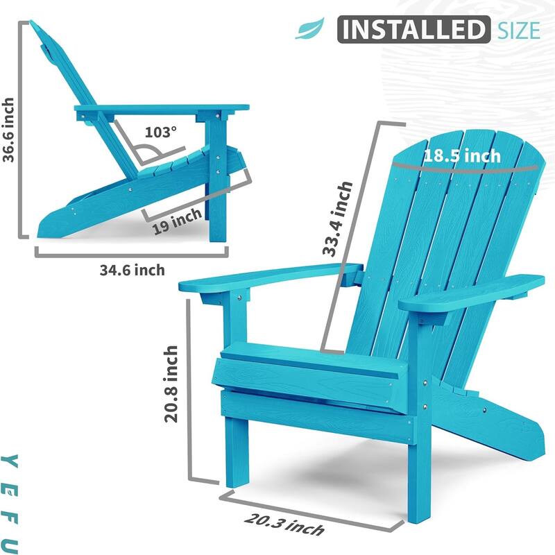 WINSOON All Weather HIPS Outdoor Plastic Adirondack Chair