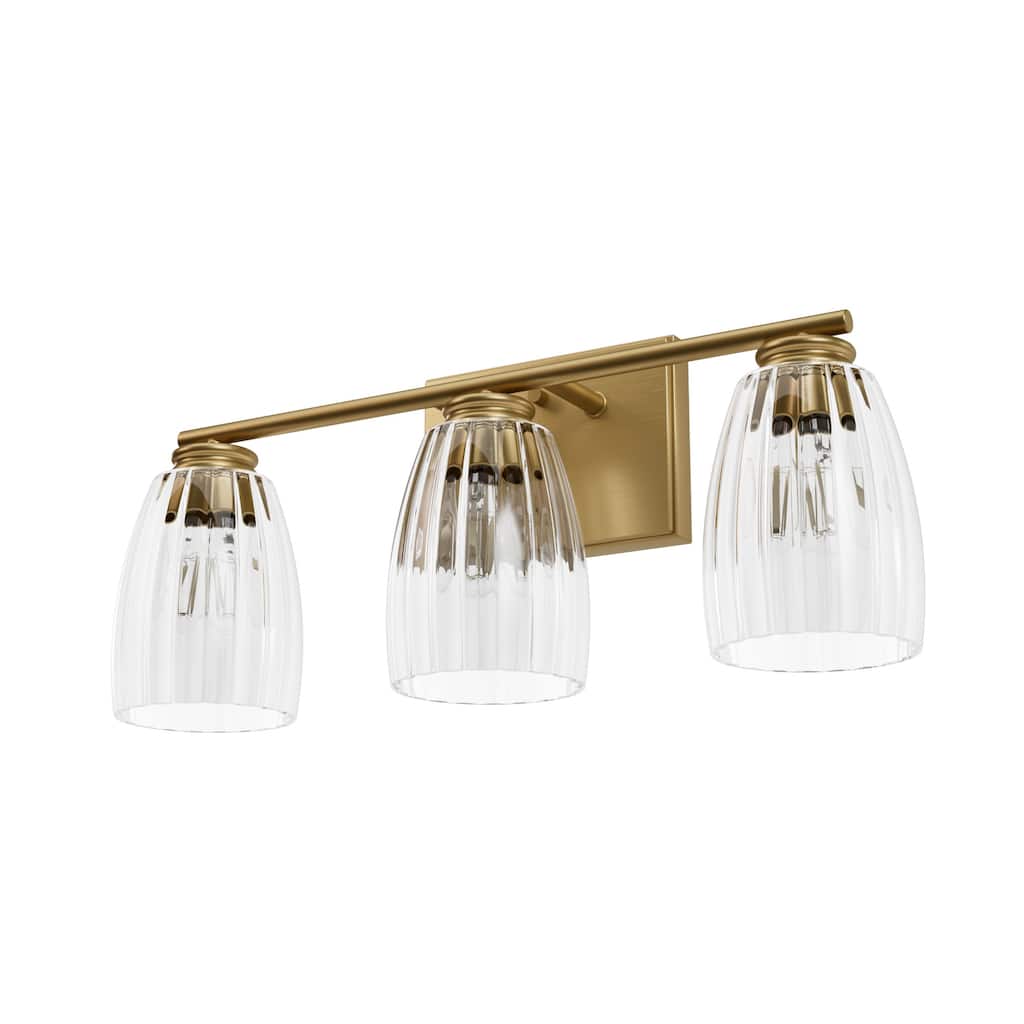 Hunter + Jasmine Roth Rossmoor 3-Light Bathroom Vanity Light w/ Clear Glass - Modern - Designer!