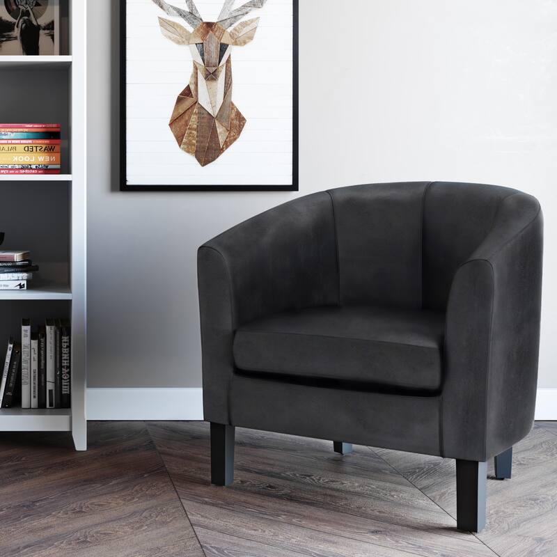 WYNDENHALL Parker 30-in. Wide Tub Chair - 30 inch Wide - Distressed Black