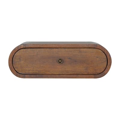 Artisan Furniture Solid Wood Wall Mounted Round Chestnut Nightstand