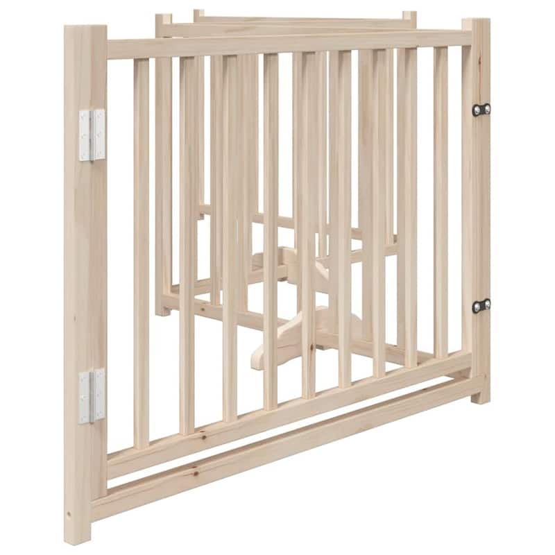 vidaXL Dog Gate Foldable 3 Panels Solid Wood Fir