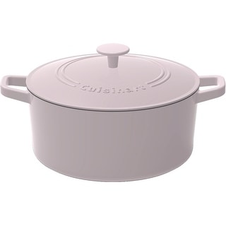 Cuisinart 5- Quart Chef's Classic Enameled Cast Iron Round Covered Casserol, Grey lilac