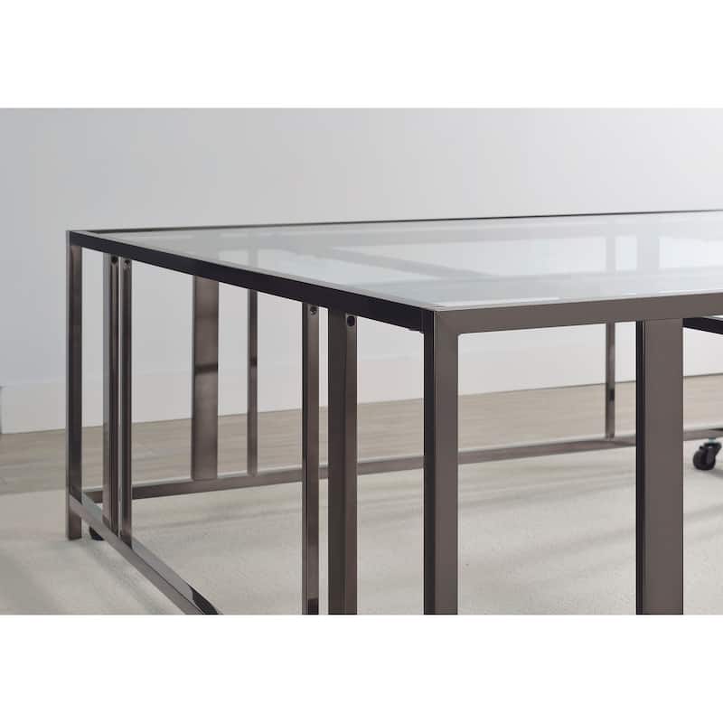Adri Rectangular Glass Top Metal Frame Coffee Table