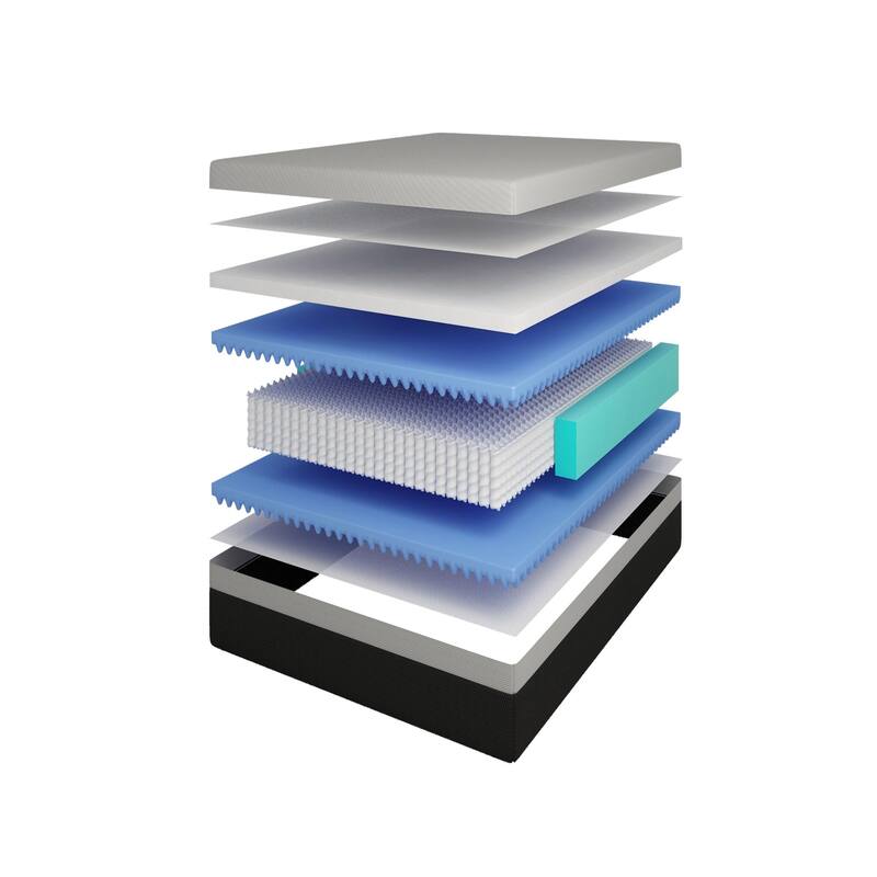 GDFStudio - Thaddeus 12 Inch Ice Memory Foam Queen Size Hybrid Mattress,7 Zone Pocket Springs