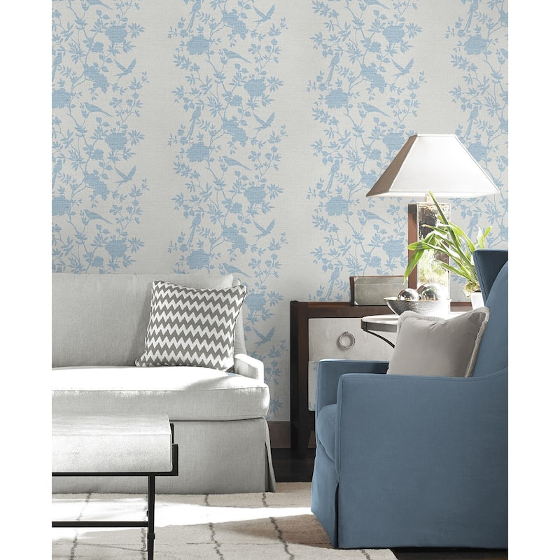 Lillian August Aloha Bird Trail Embossed Vinyl Unpasted Wallpaper