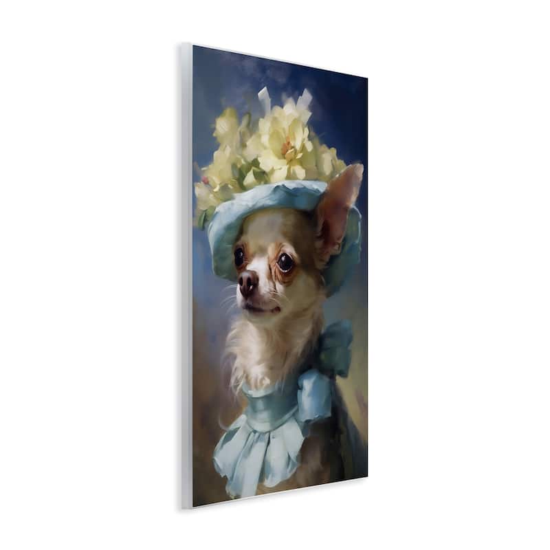 Stupell Dog with Fashionable Hat Wall Plaque Art Design By Wumples