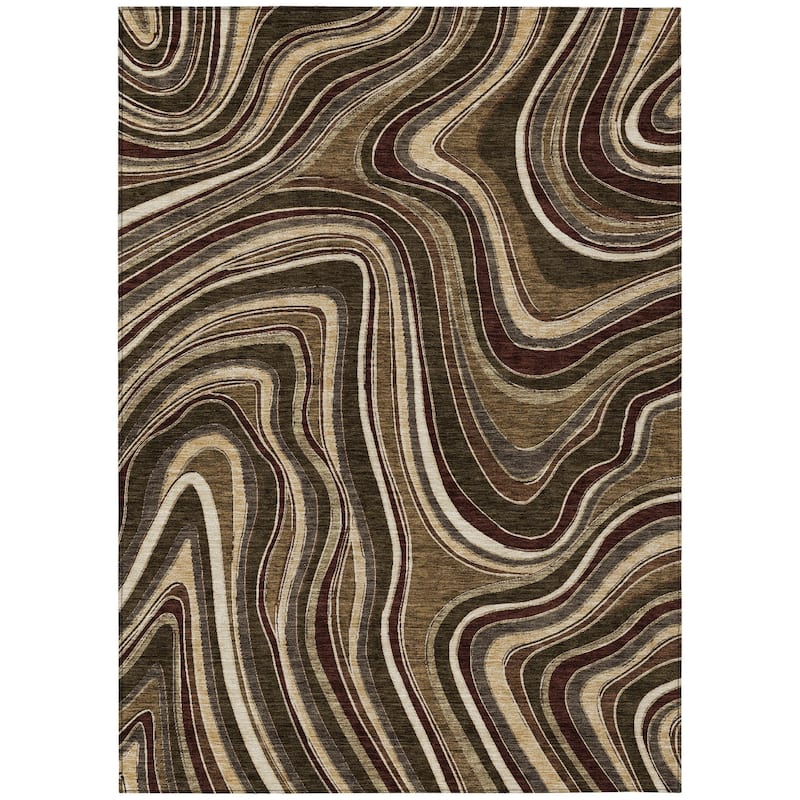 HomeRoots Abstract Transitional Rectangle Outdoor Rug