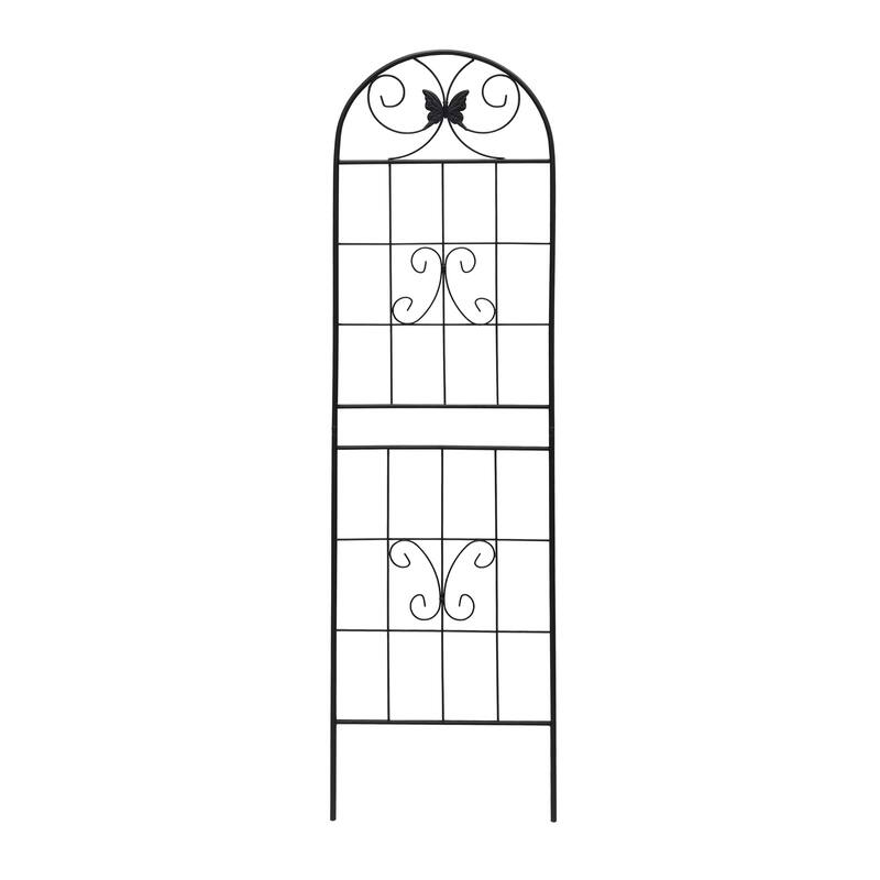 2 Pack Metal Garden Trellis Rustproof Trellis for Climbing Plants Outdoor Flower Support Dragonfly Deco Black