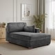 preview thumbnail 130 of 150, 42" W Plush Corduroy Upholstered Chaise Lounge Sleeper for Living